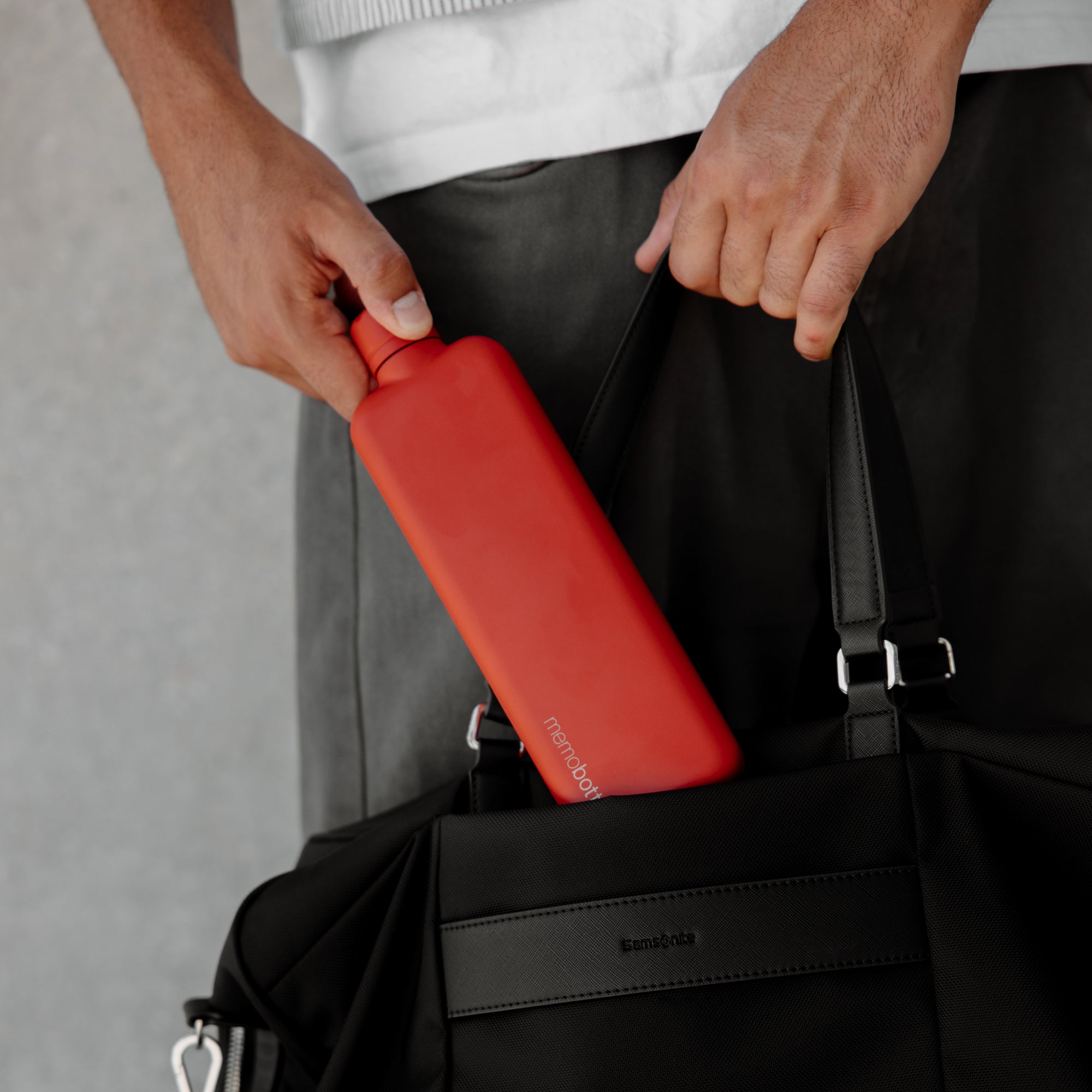 SLIM Stainless Steel memobottle (Red)