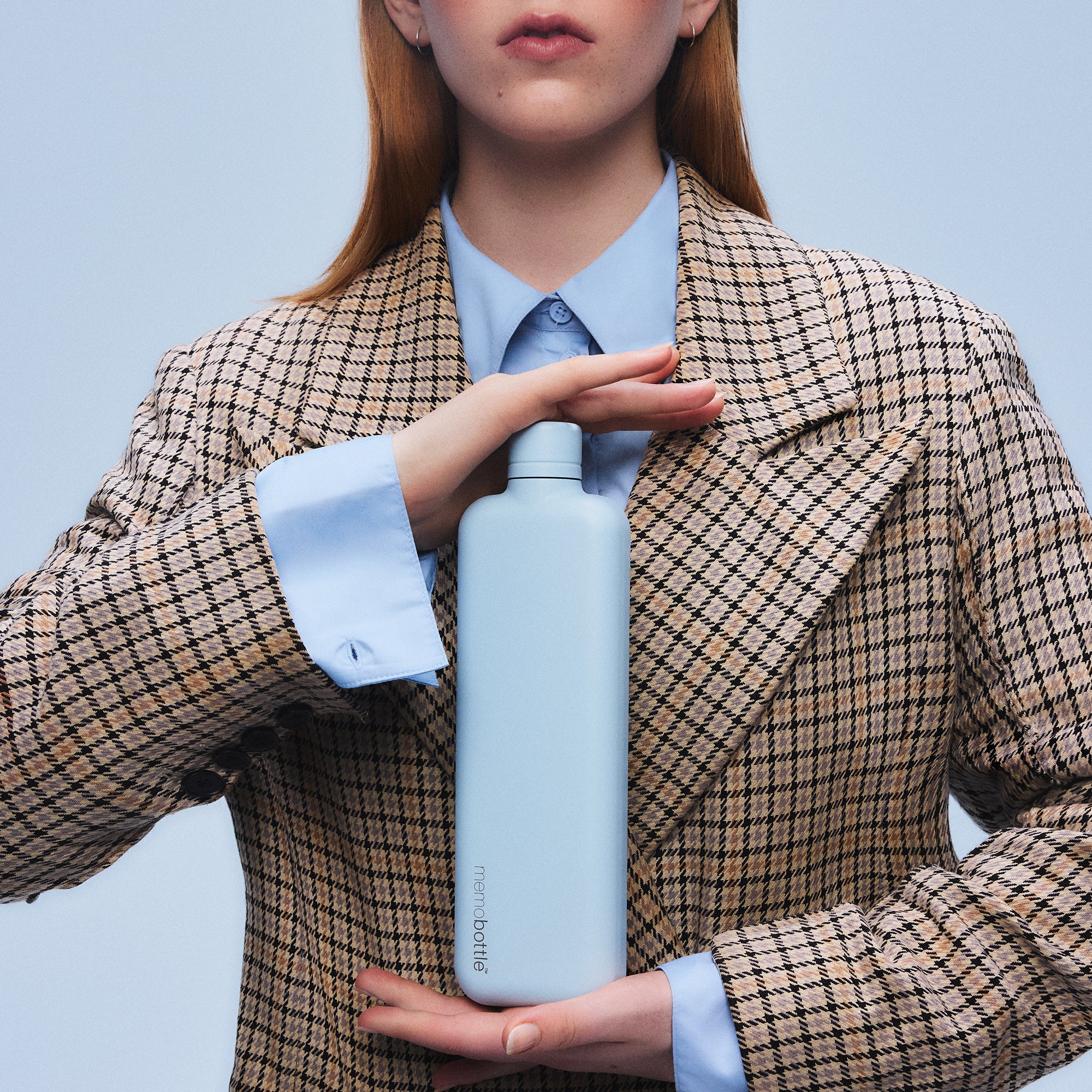 SLIM Stainless Steel memobottle (Powder Blue)